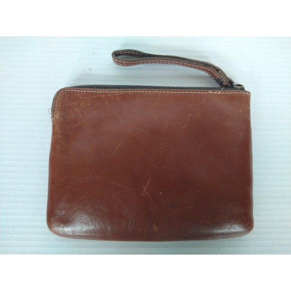Patricia Nash Wristlet Clutch Zipper Wallet Leather brown small mini bag purse - Picture 2 of 16